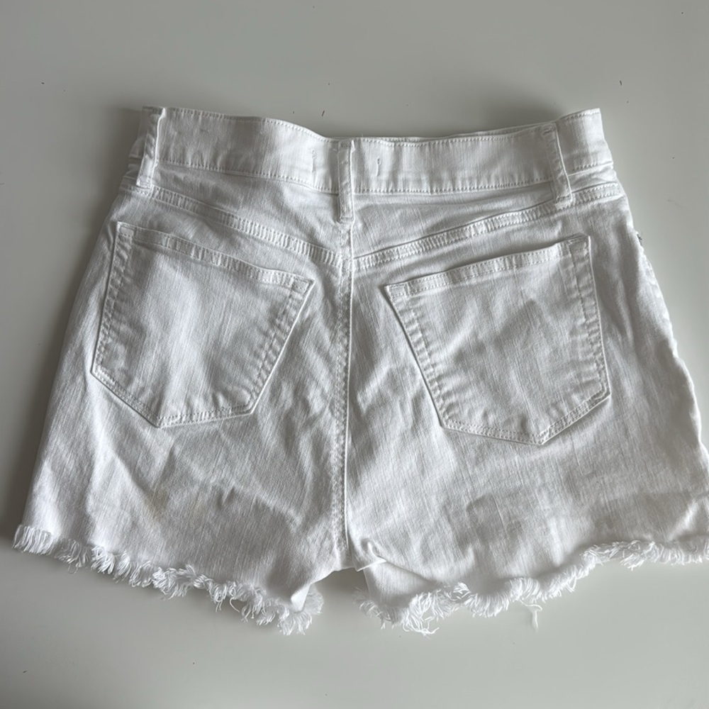 White Denim Ripped Jean Shorts from LOFT size 2 - Picture 4 of 7